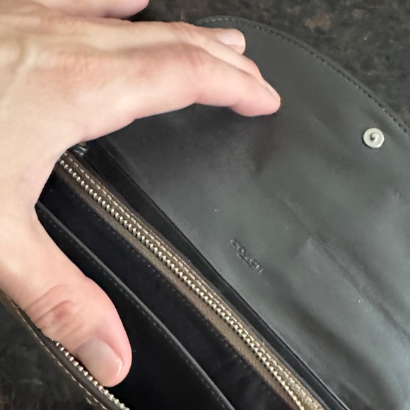 Coach Brown and Tan Snake Print Clutch - Picture 3 of 4